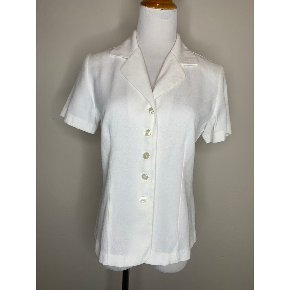 AGB BYER California Whie Button Front Blouse Jacket Vintage Sz Small